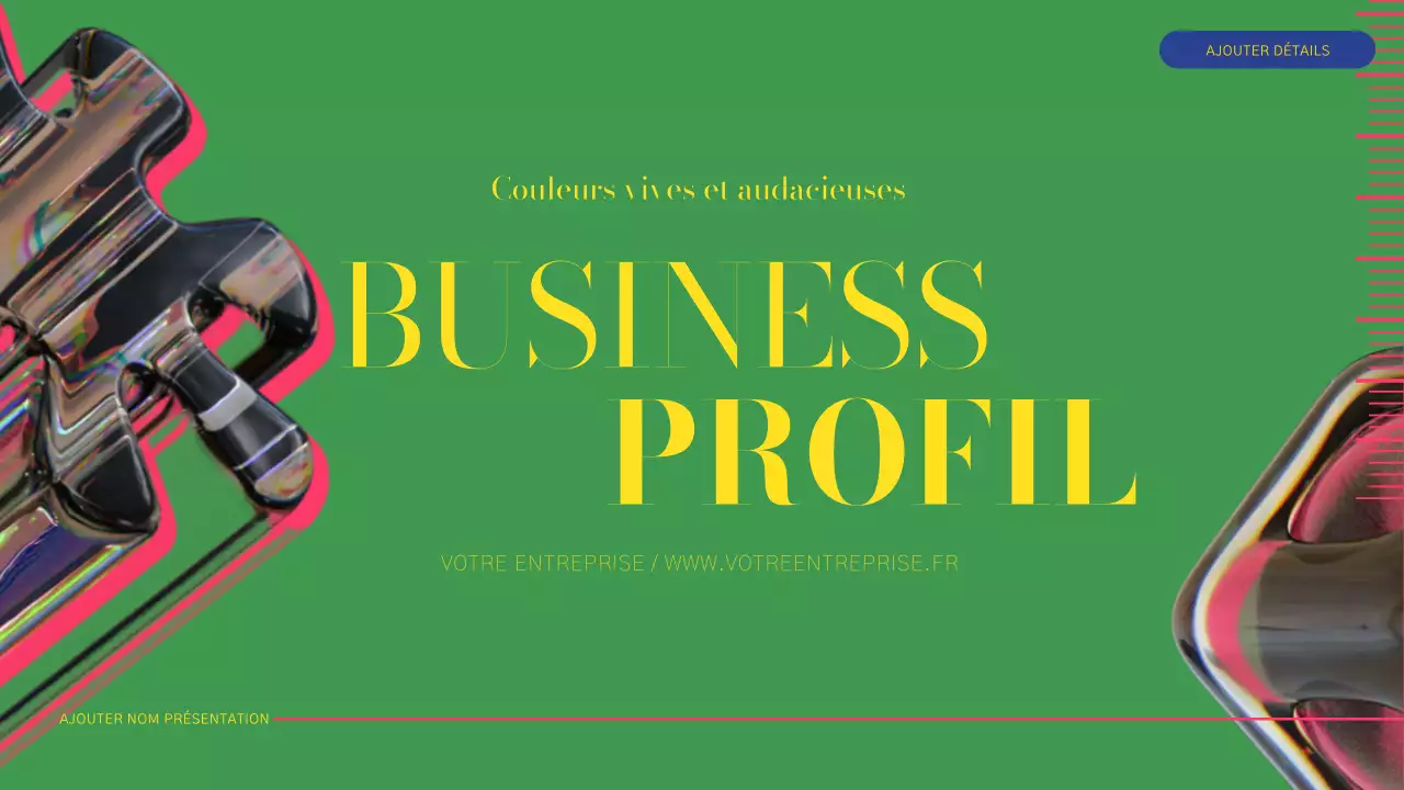 Rapport sur le profil des entreprises modernes vertes et roses