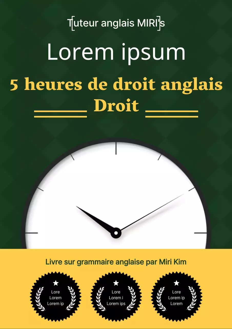 Couverture élégante de gestion du temps en vert et jaune