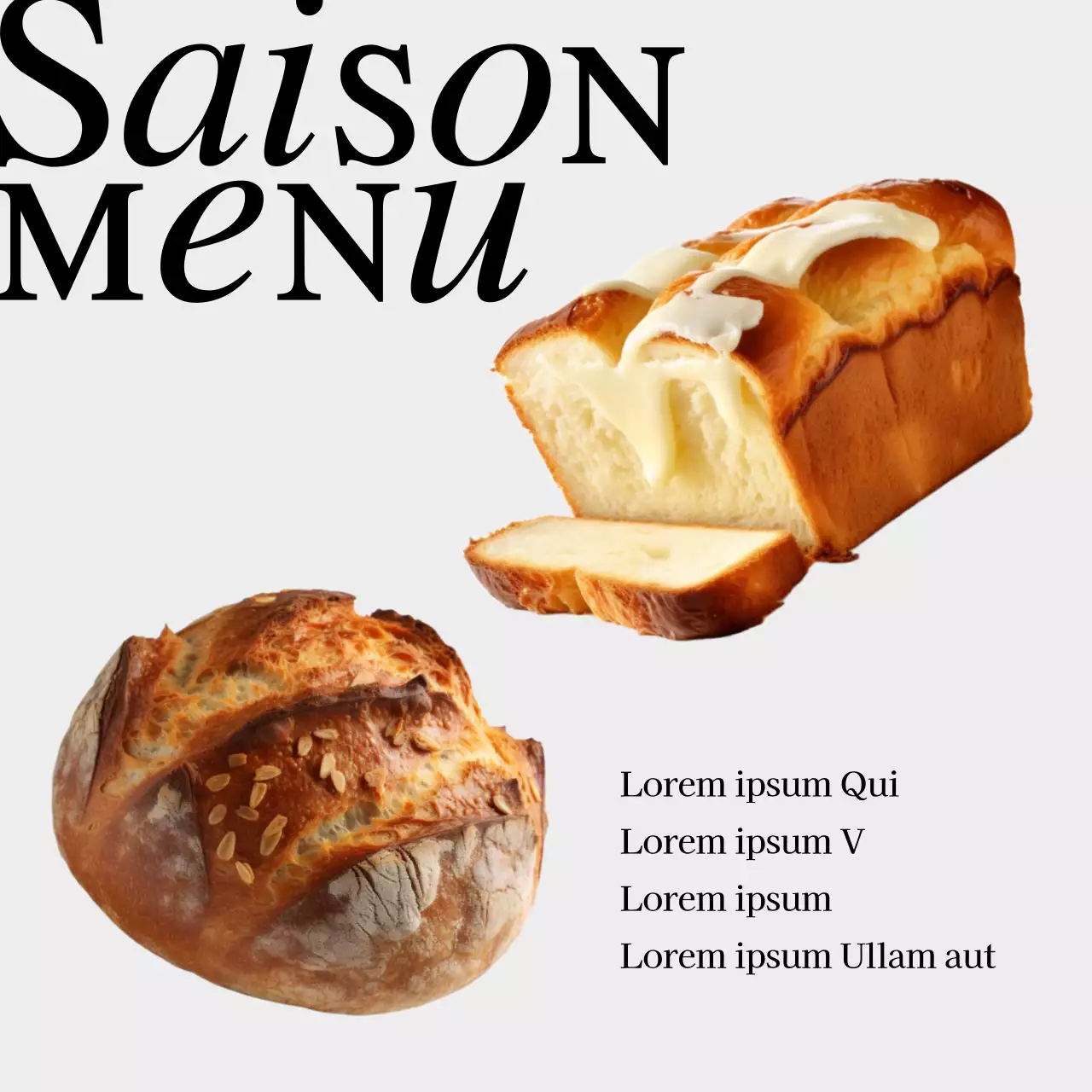 Annonce de café minimaliste en gris et noir et blanc