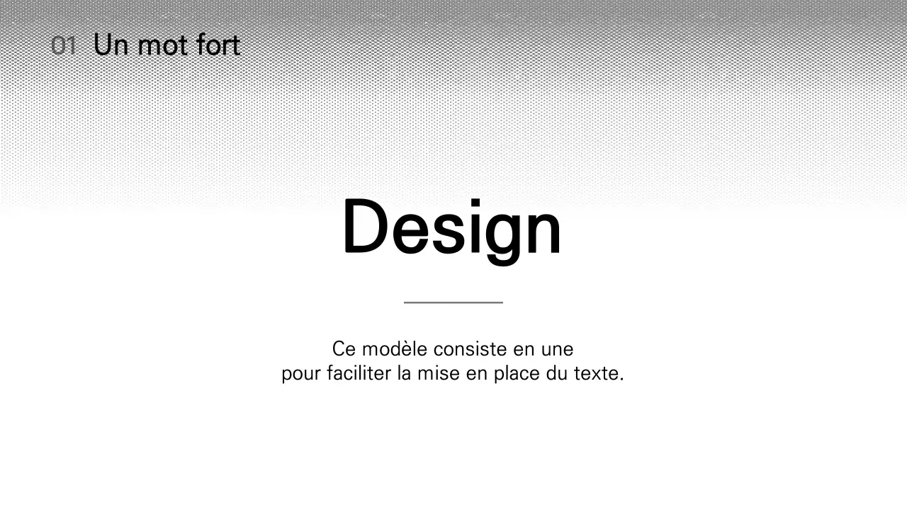 Présentation simple des variations de la mise en page en noir et blanc