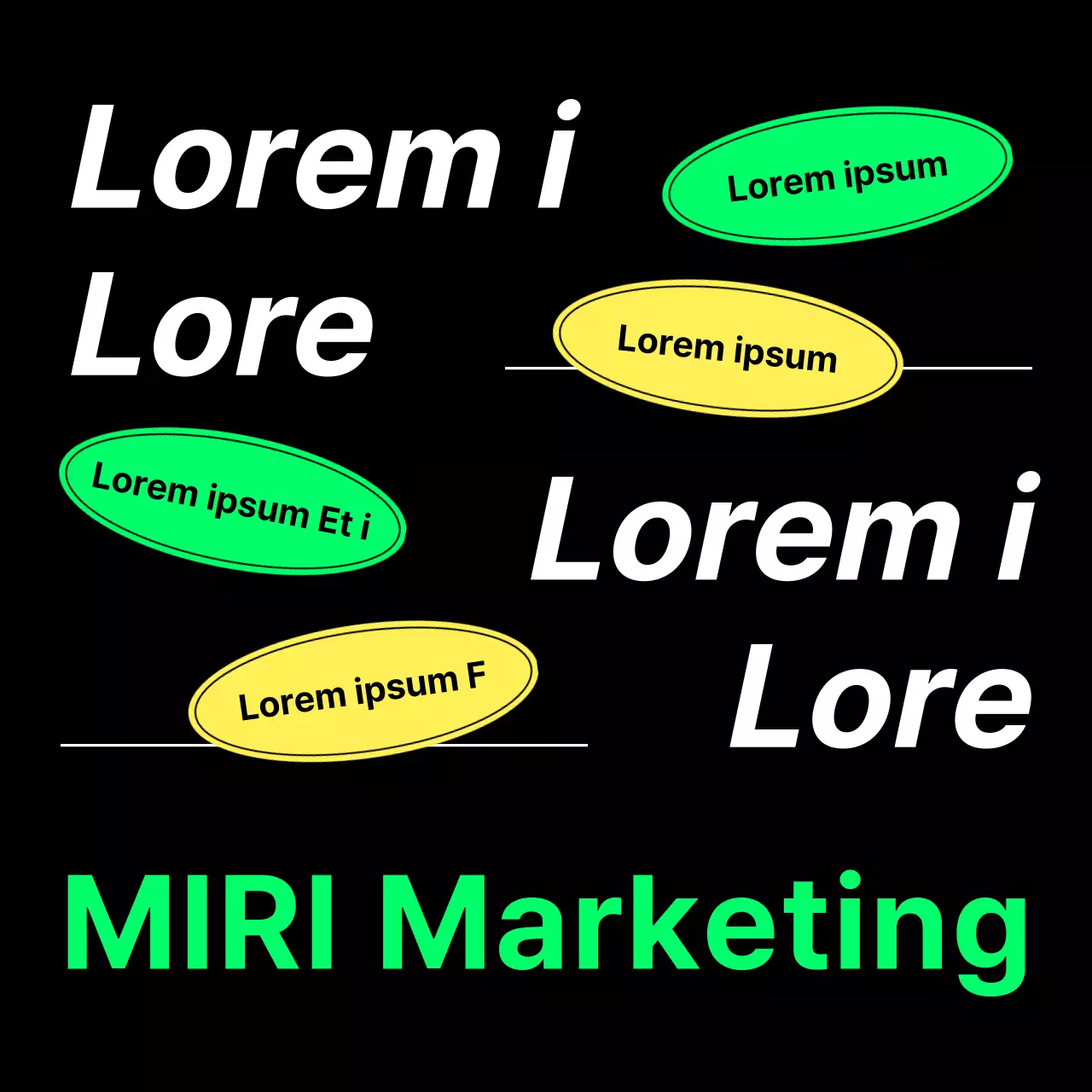 Une publicité d'agence de publicité kitsch jaune et chartreuse.