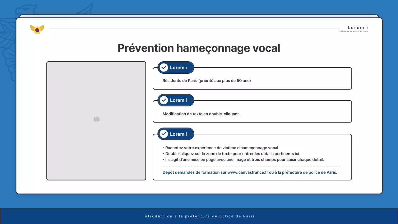 Affichage par défaut des bulletins d'information des commissariats de police en bleu et bleu marine