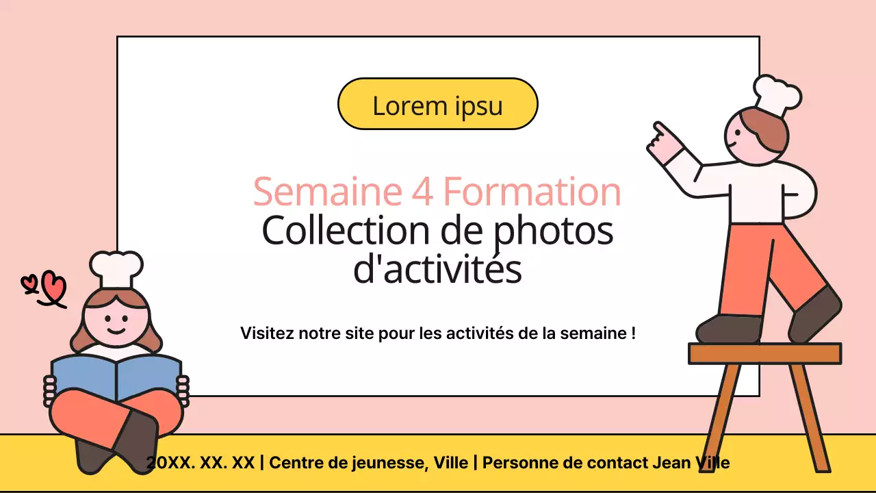 Présentation du programme du centre jaune et rose