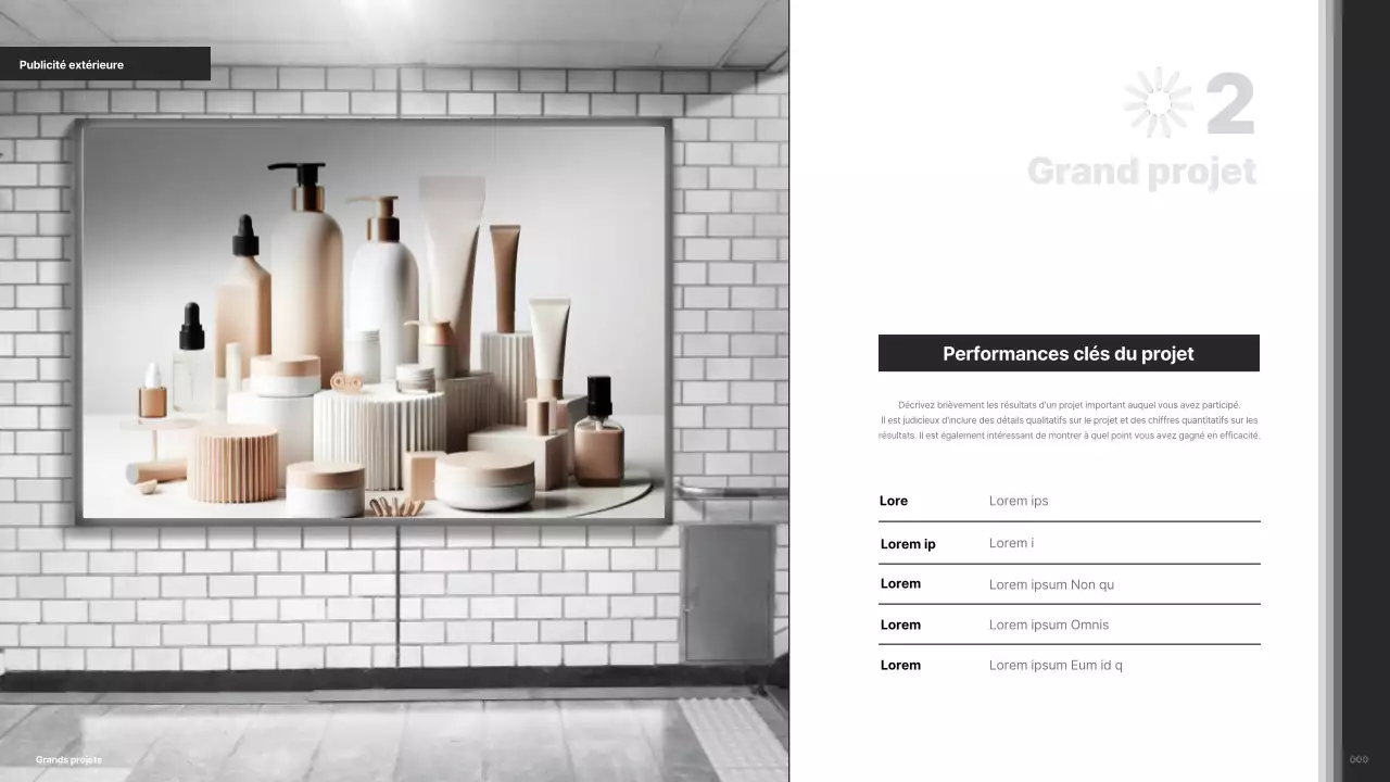 Portefeuille minimaliste en noir et blanc d'un spécialiste du marketing de carrière