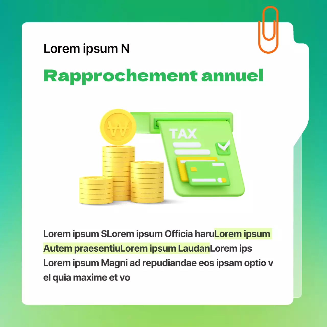 Explication moderne de la fin de l'exercice comptable sur fond vert