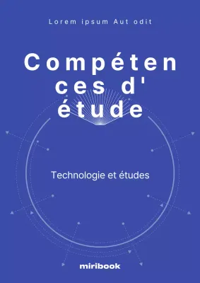 Couverture simple des compétences d'étude en bleu et blanc
