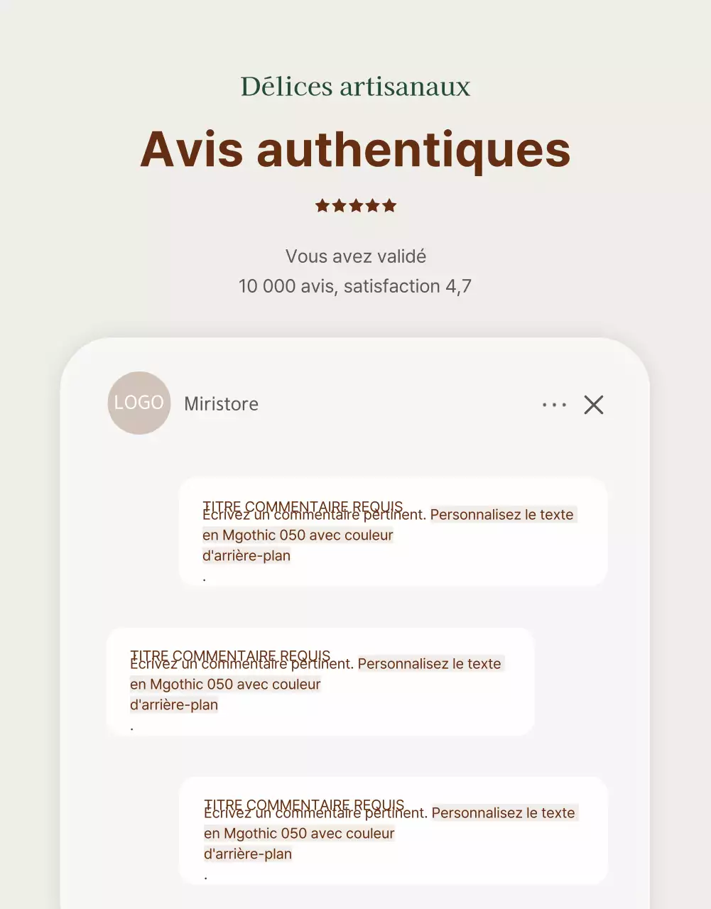 Publicité pour un simple coffret de Noël en hanwa beige et marron