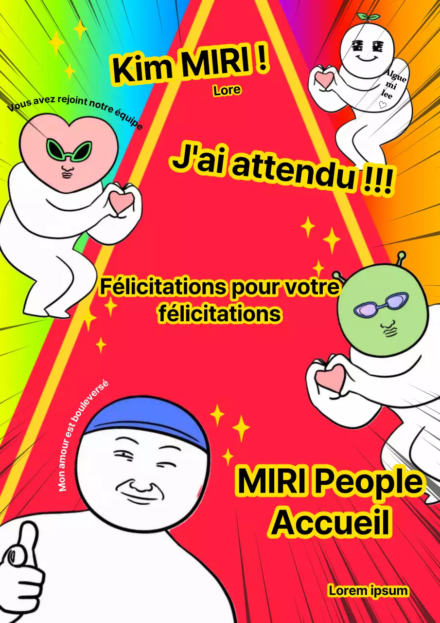 Papier de bienvenue pour bouteilles aux couleurs de l'arc-en-ciel