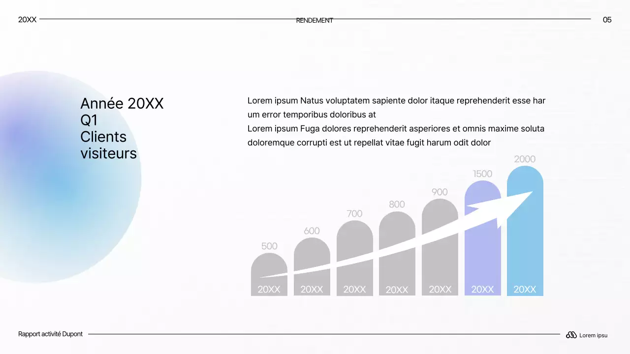 Rapports modernes de longue durée en blanc