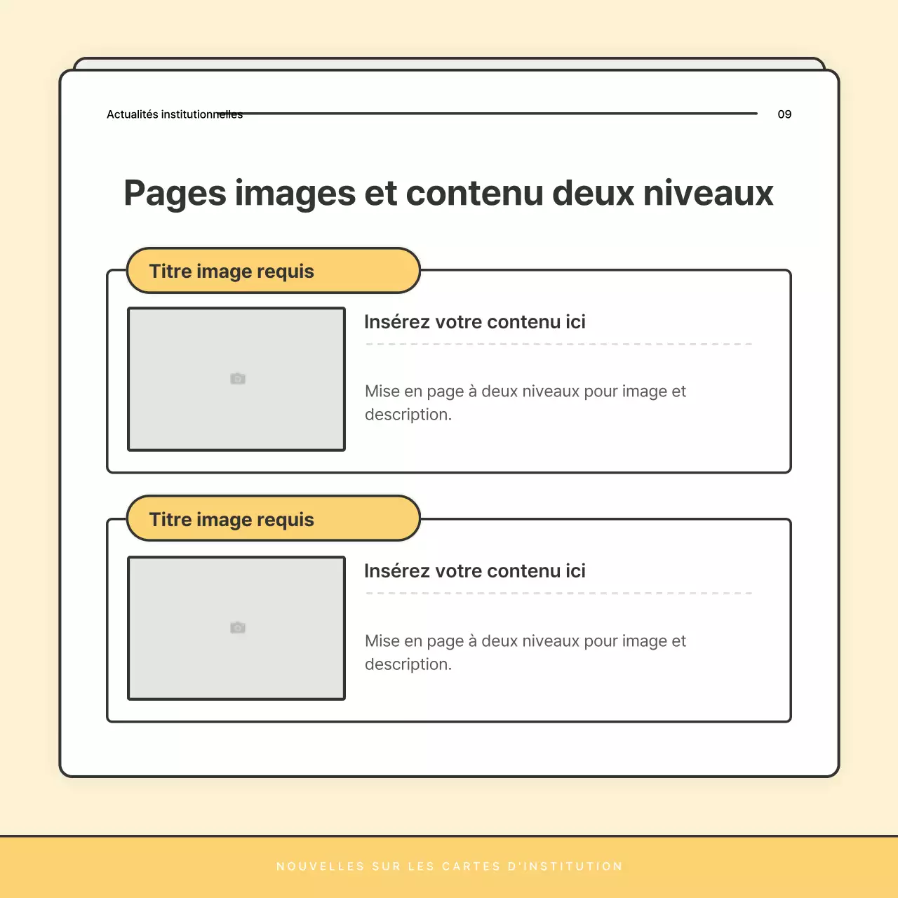 Une lettre d'information de base jaune et blanche du bureau d'aide sociale