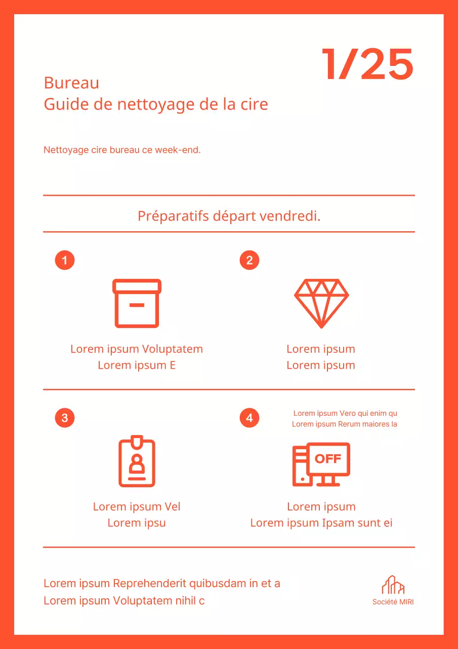 Orange, avis de nettoyage de cire de bâtiment moderne
