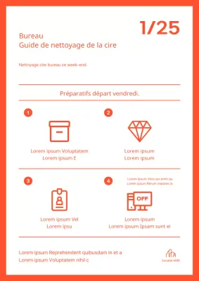 Orange, avis de nettoyage de cire de bâtiment moderne