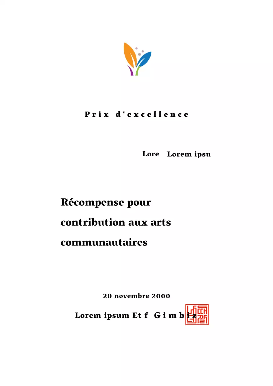 Achievement Award colour design