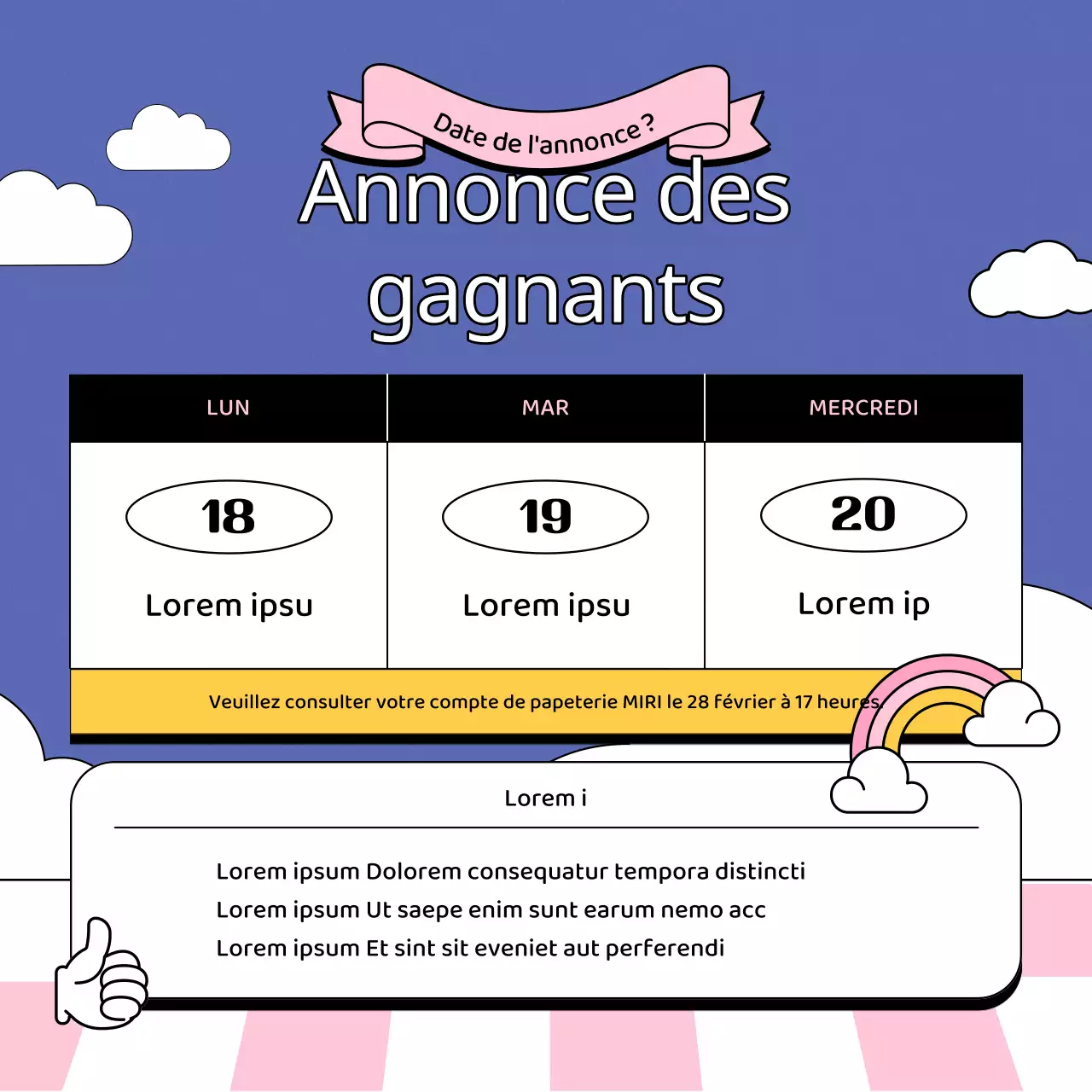 Promouvoir un événement kitsch en violet et rose