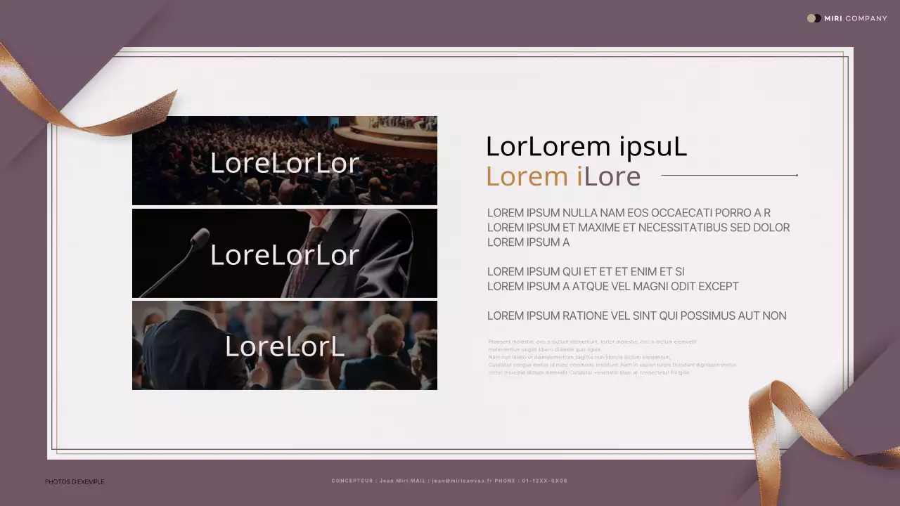 Une luxueuse proposition d'invitation à un événement en violet et or