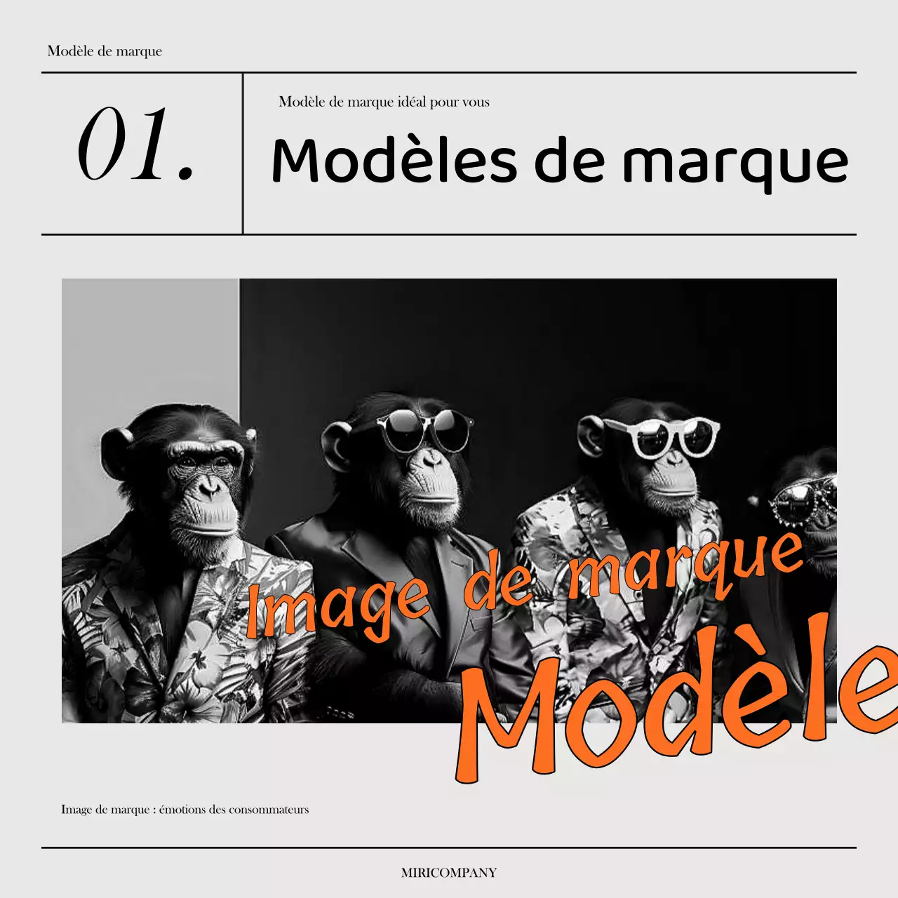 Un dossier de marque simple en gris et orange