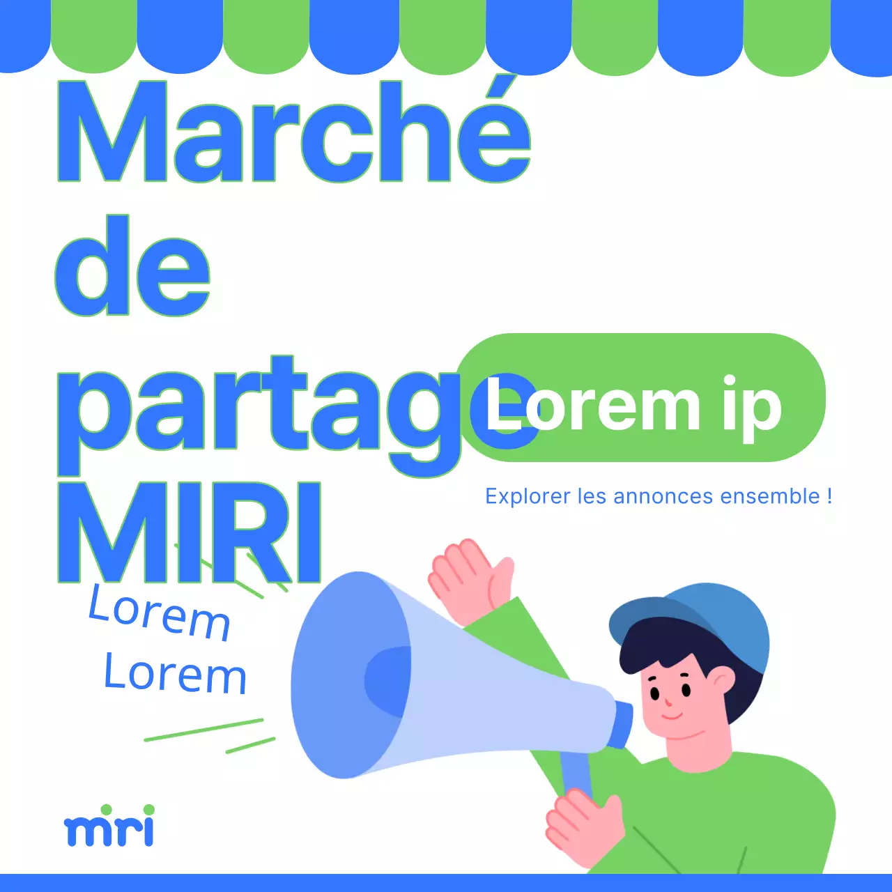 Annonce d'un marché de partage vert et bleu