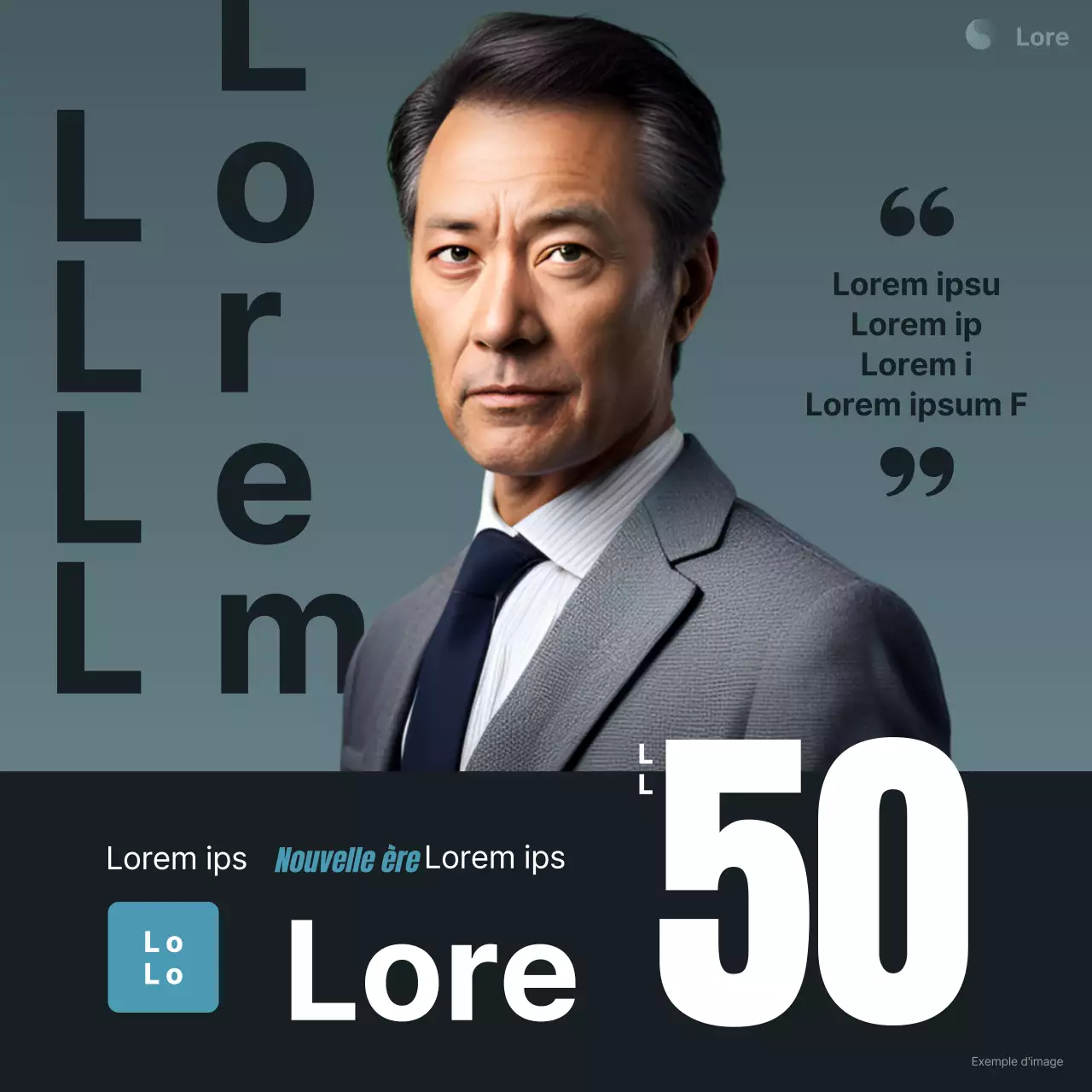 Une simple publicité de campagne électorale en bleu marine et blanc