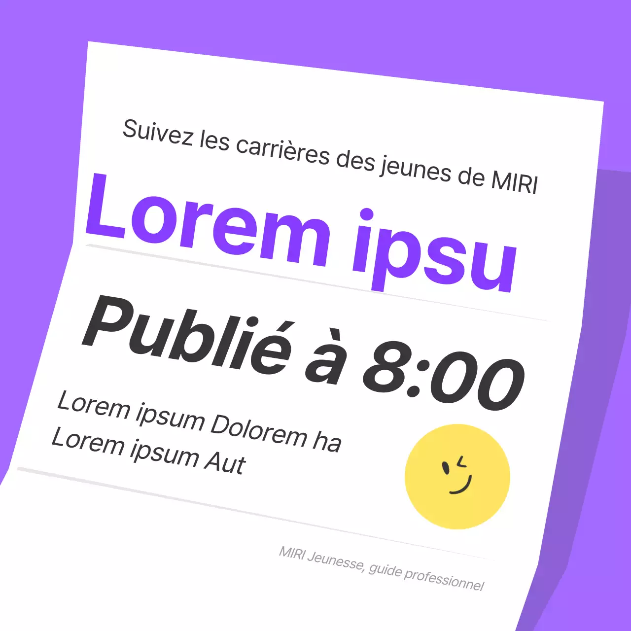 Un simple argumentaire de recrutement communautaire en violet et blanc