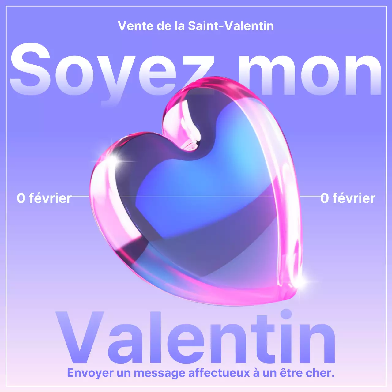 Flyer de la Saint-Valentin en rose
