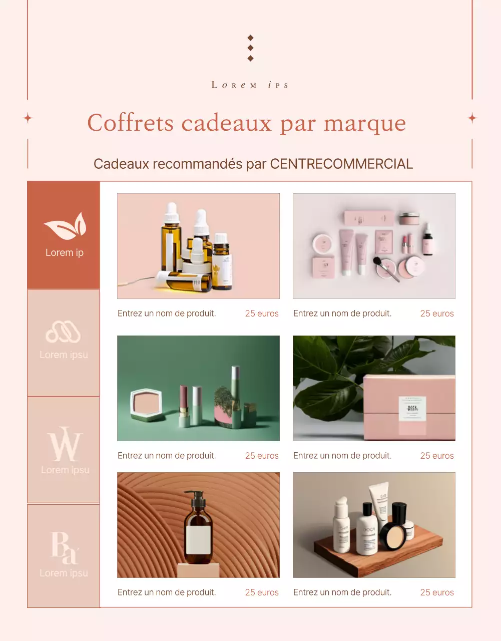 Promouvoir un coffret de Noël tendance en rose et beige