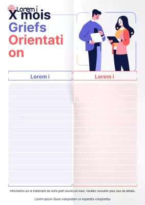 Un simple rapport d'orientation sur les griefs en violet et rouge