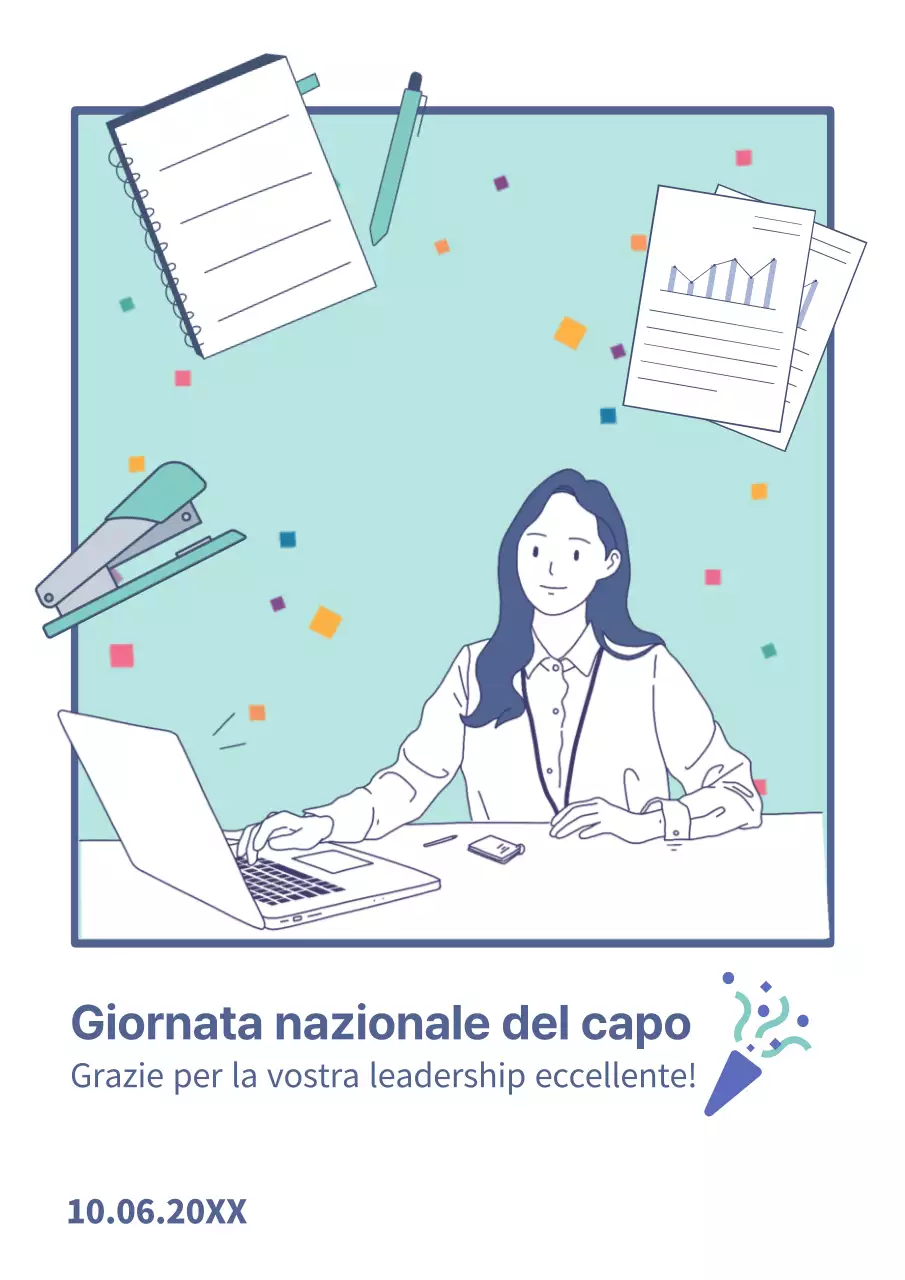 Pubblicità minimal bianca e menta per la Giornata Nazionale del Capo