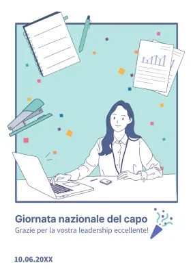 Pubblicità minimal bianca e menta per la Giornata Nazionale del Capo