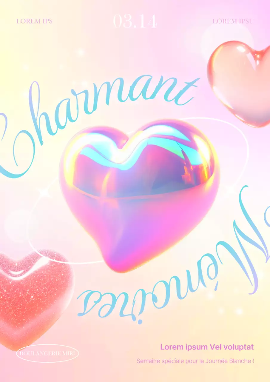 Annonce de l'événement de la Journée blanche en rose et bleu clair