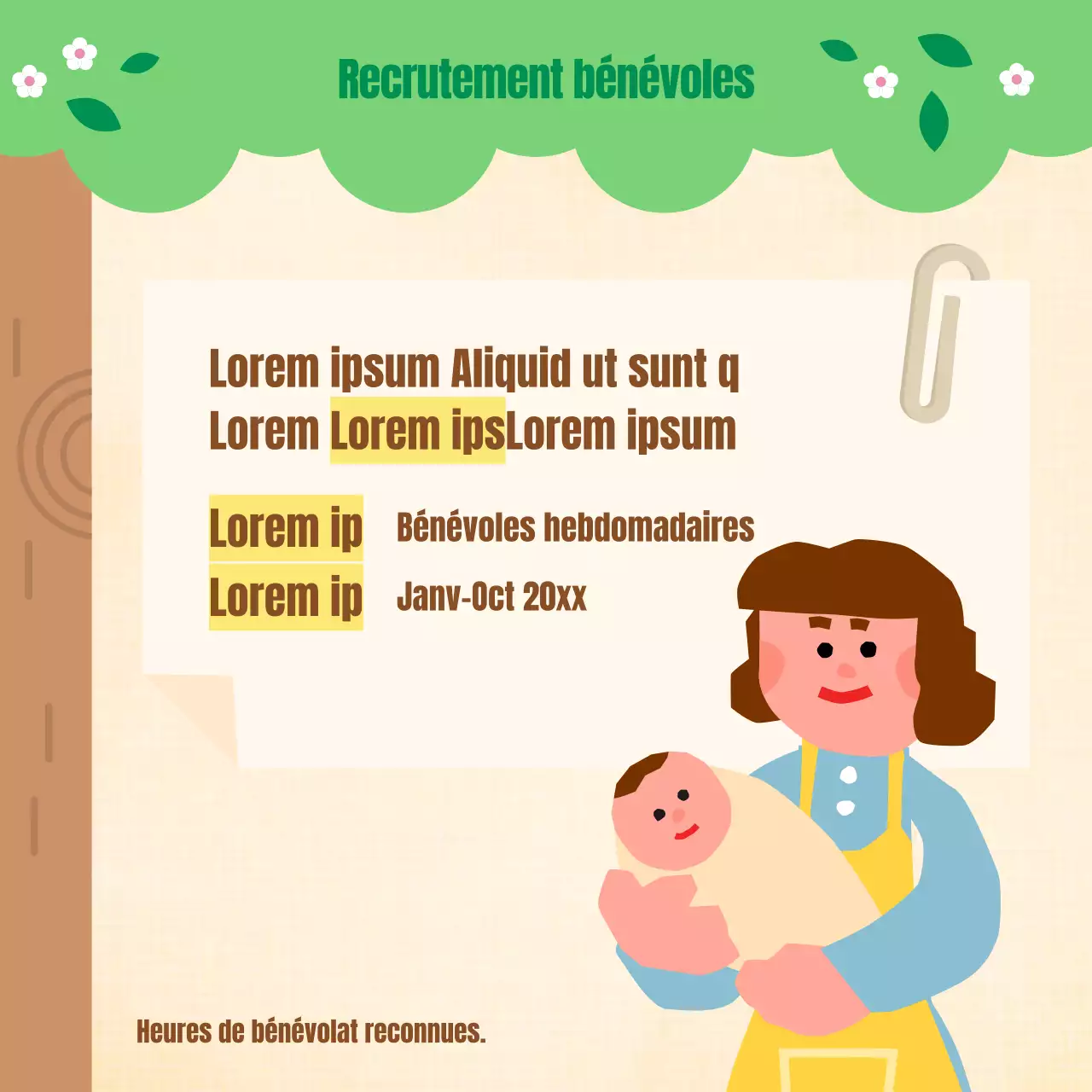 Lettre d'information minimaliste du secteur public en chartreuse et marron