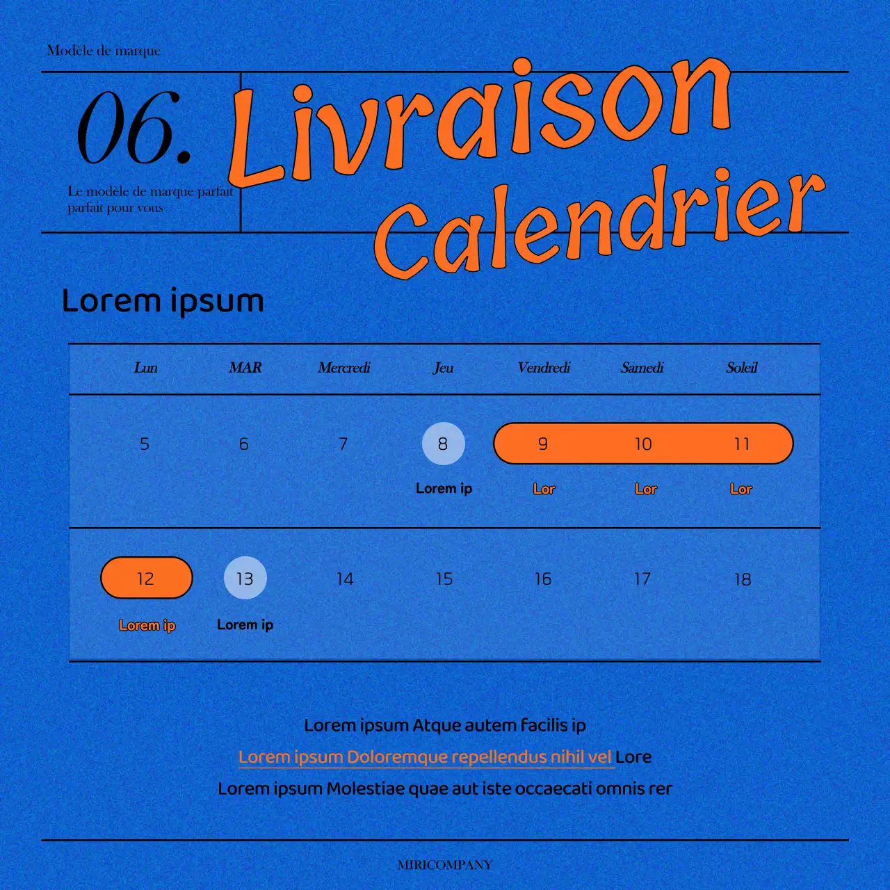 Une déclaration de marque simple en bleu et orange