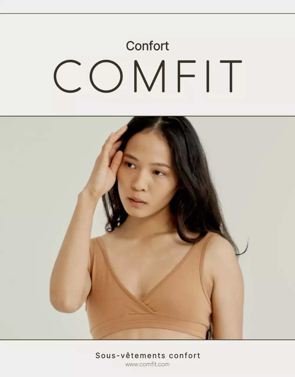 Publicité simple pour des sous-vêtements en blanc et chartreuse