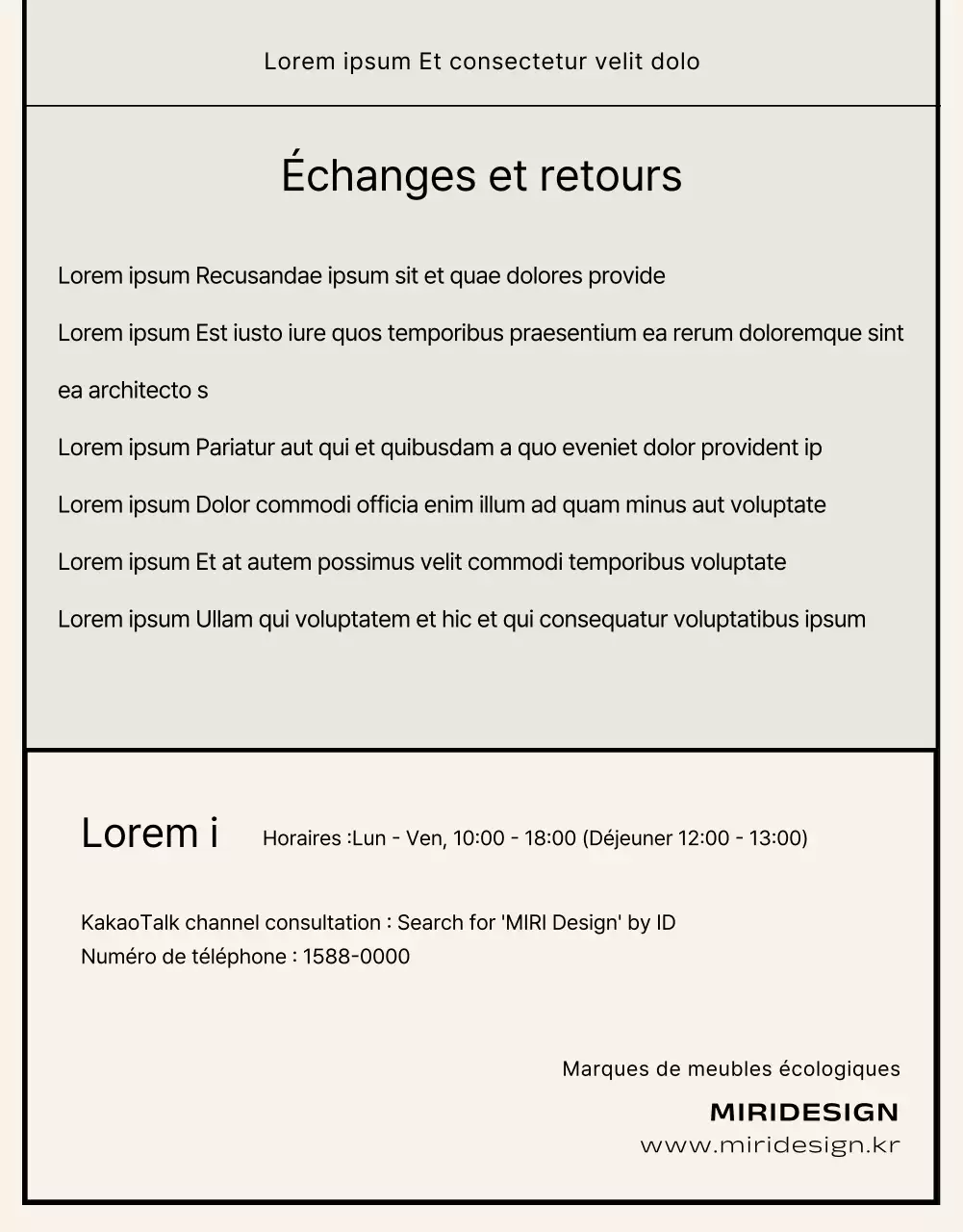 Style basique en noir et beige Déclaration de la marque Commerce