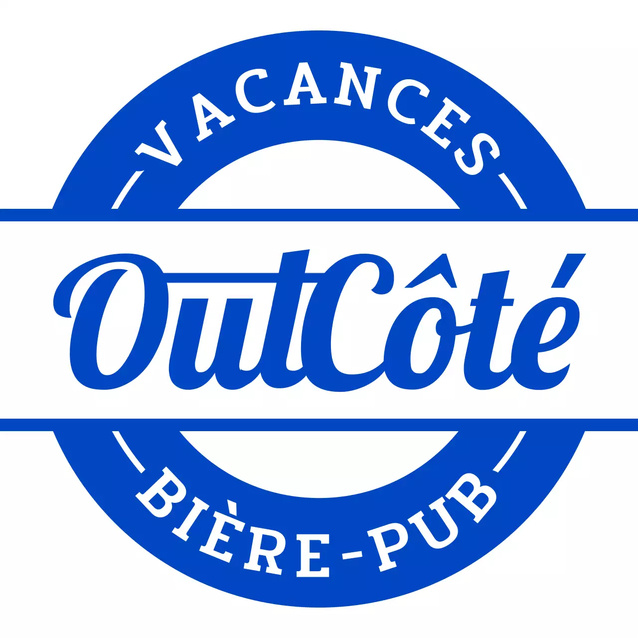 Enseigne de devanture de brasserie d'inspiration rétro avec des tons bleus