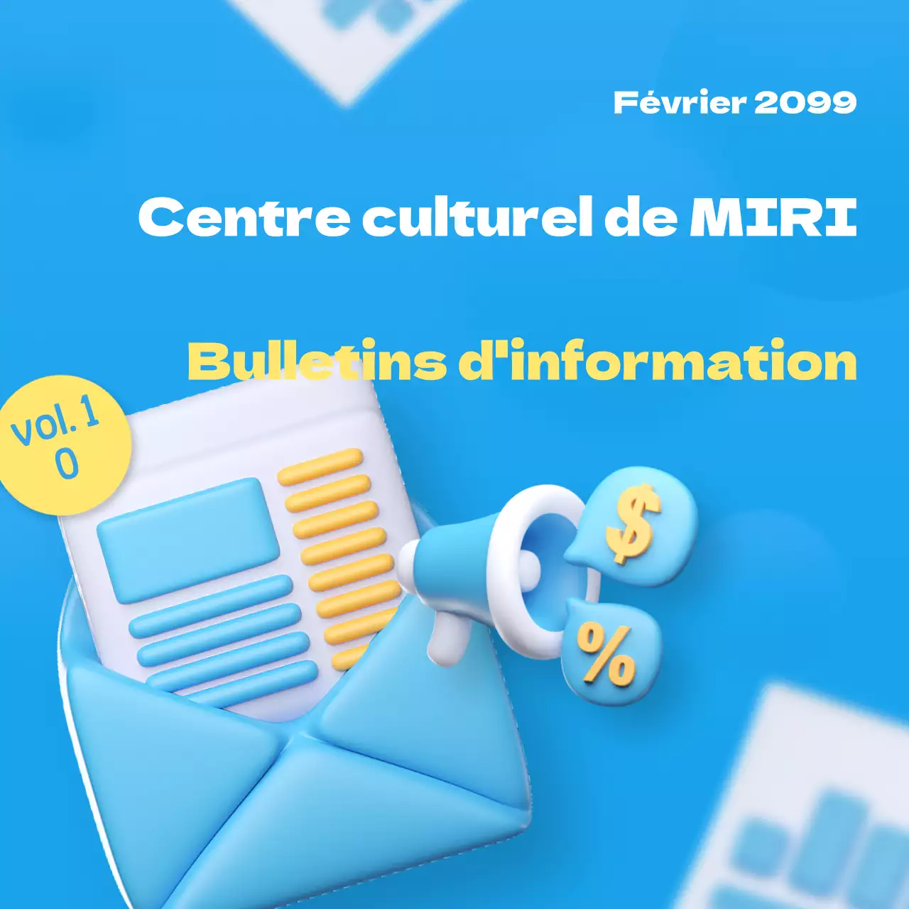 Une collection moderne de vignettes en bleu Newsletter