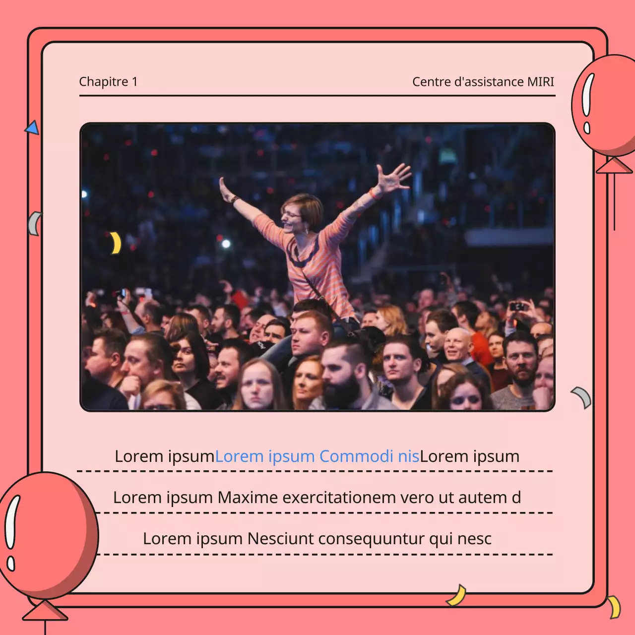 Célébration de l'achèvement du programme en rouge et bleu