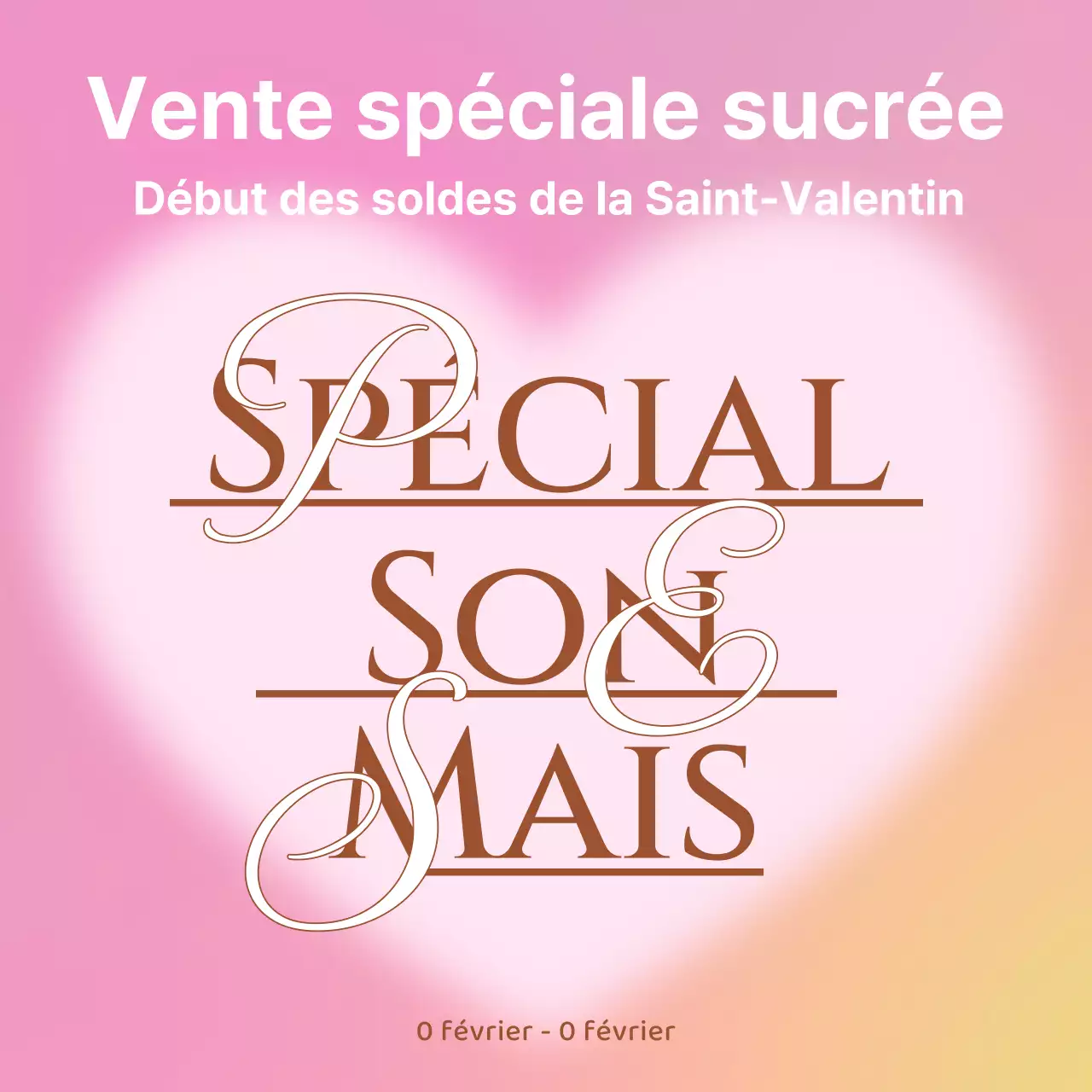 Flyer de la Saint-Valentin en rose