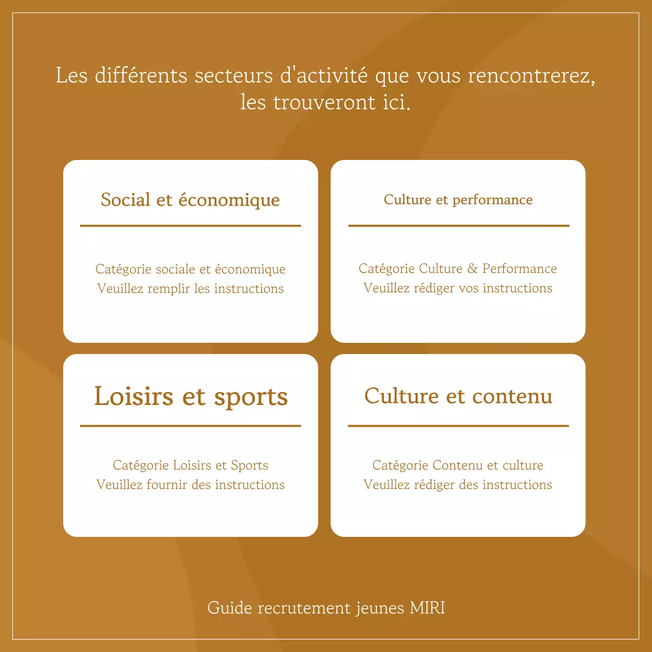 Un simple argumentaire de recrutement communautaire en marron et ivoire