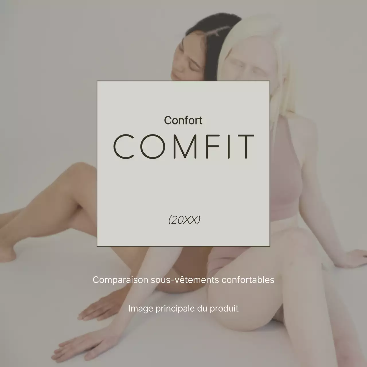 Publicité simple pour des sous-vêtements en blanc et chartreuse