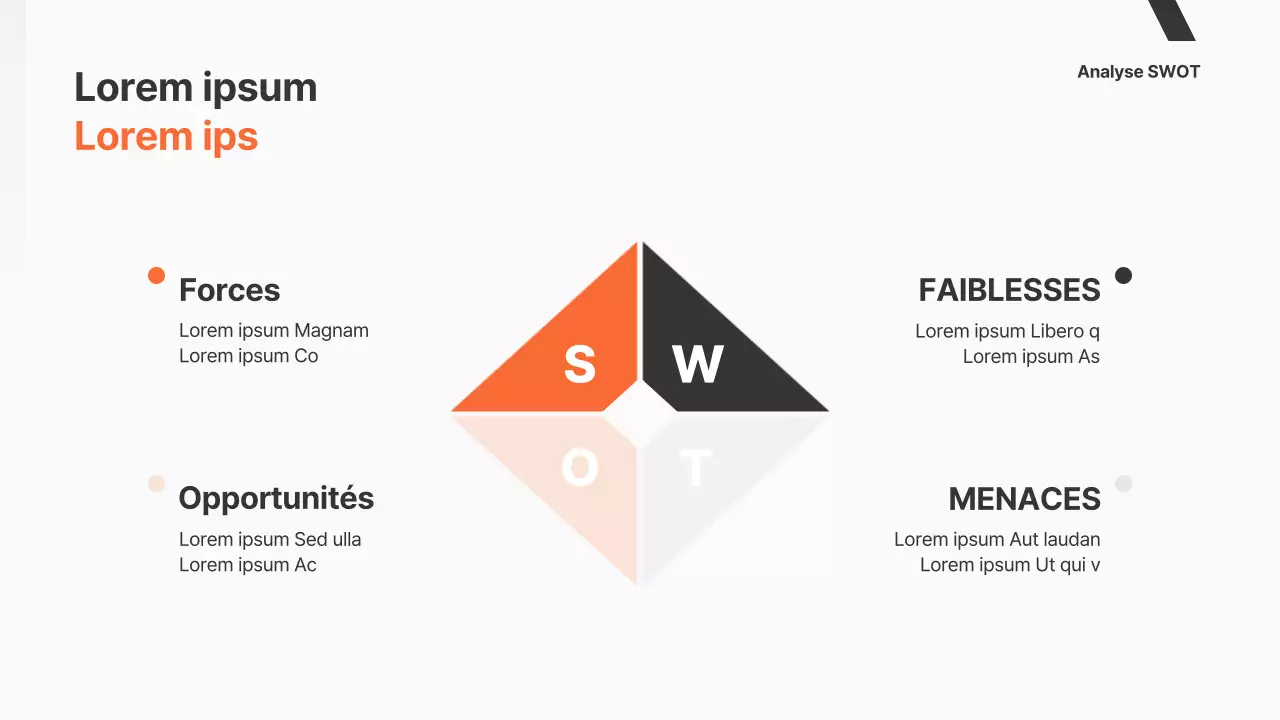 Une proposition commerciale simple en orange et en noir et blanc