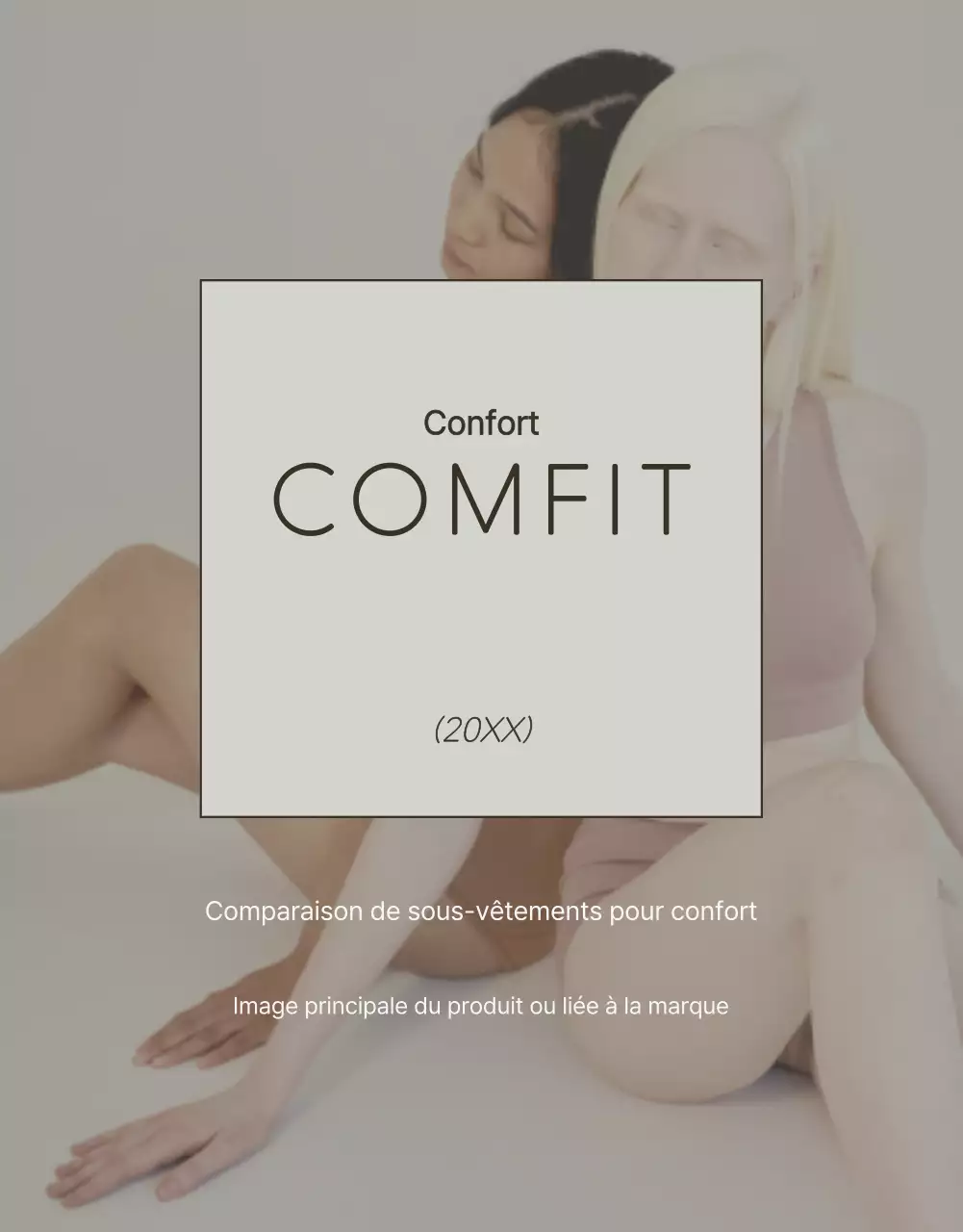 Publicité simple pour des sous-vêtements en blanc et chartreuse