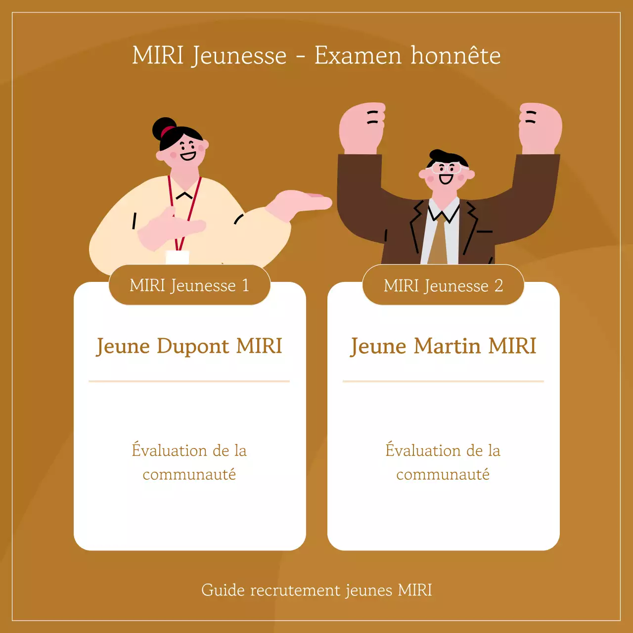 Un simple argumentaire de recrutement communautaire en marron et ivoire