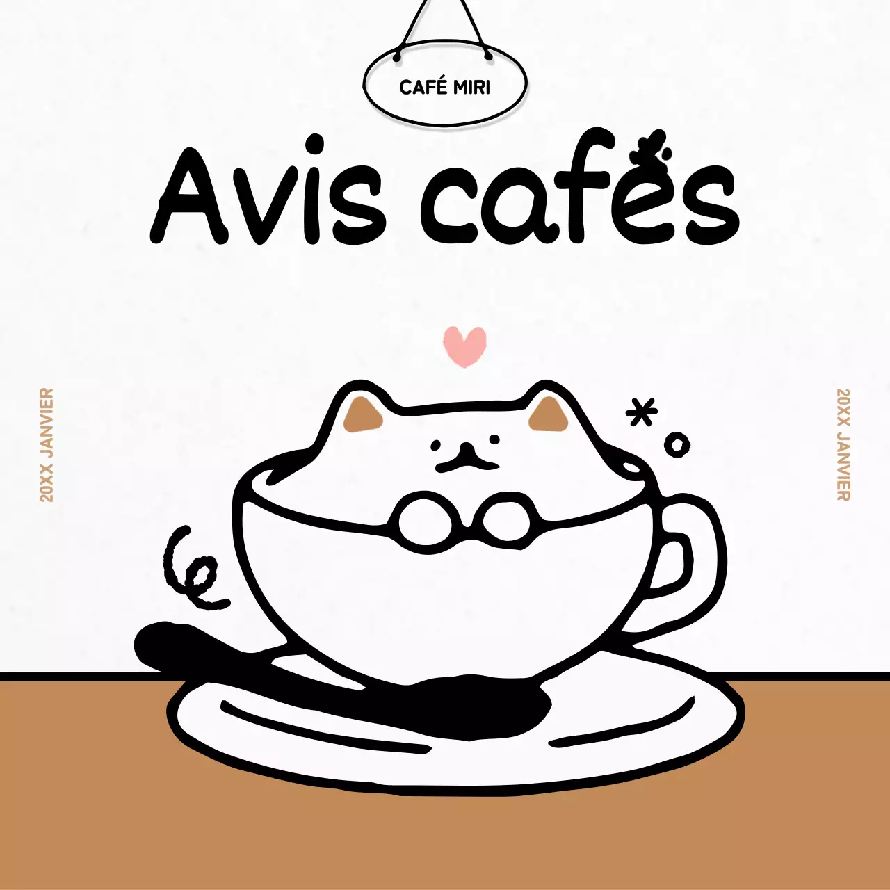 Annonces de cafés bruns et chaleureux