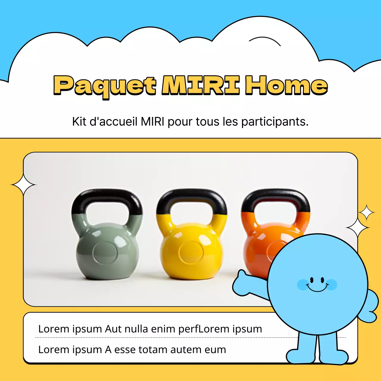 Recrutez des supporters pour vos séances d'entraînement à domicile grâce à ce motif bleu clair et jaune.