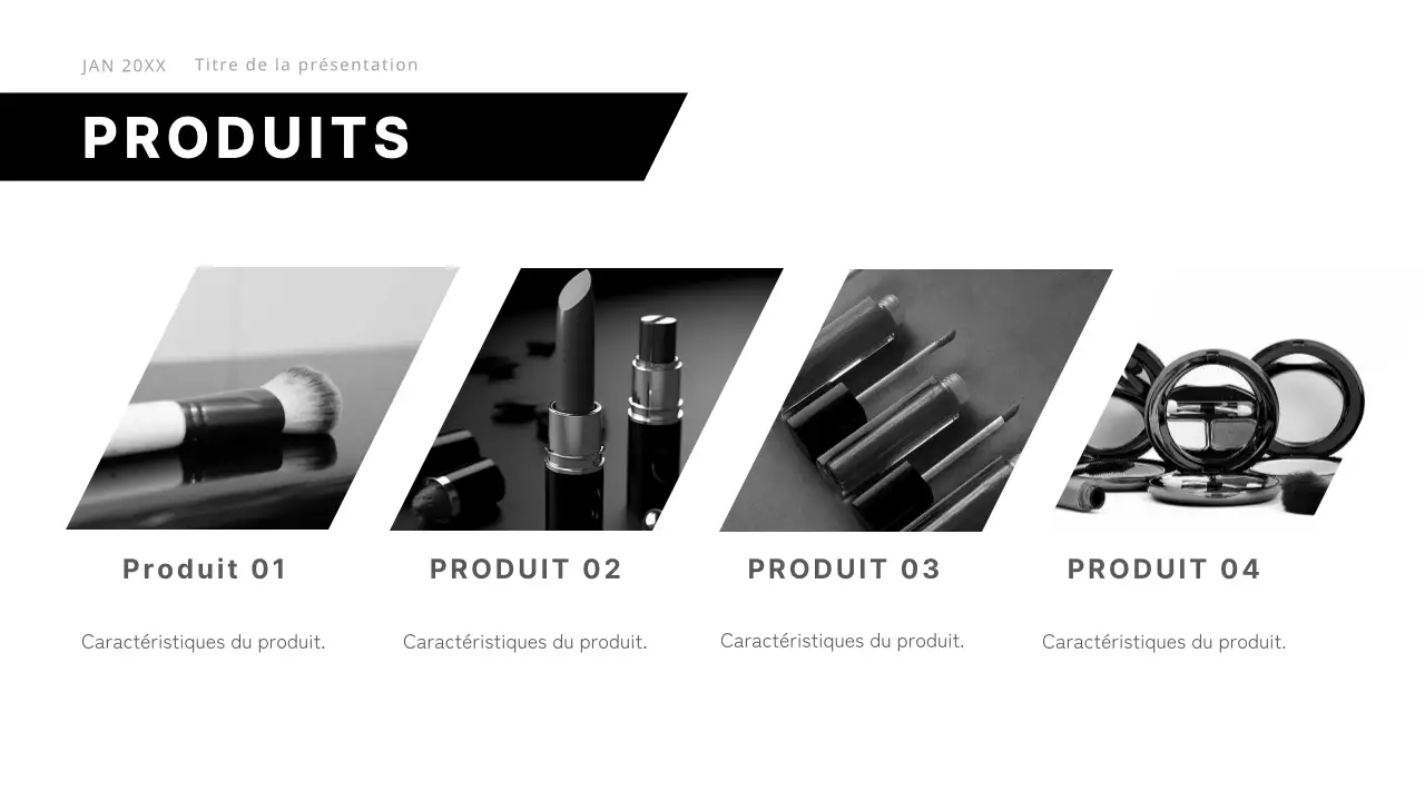 Proposition d'affaires moderne en noir et blanc