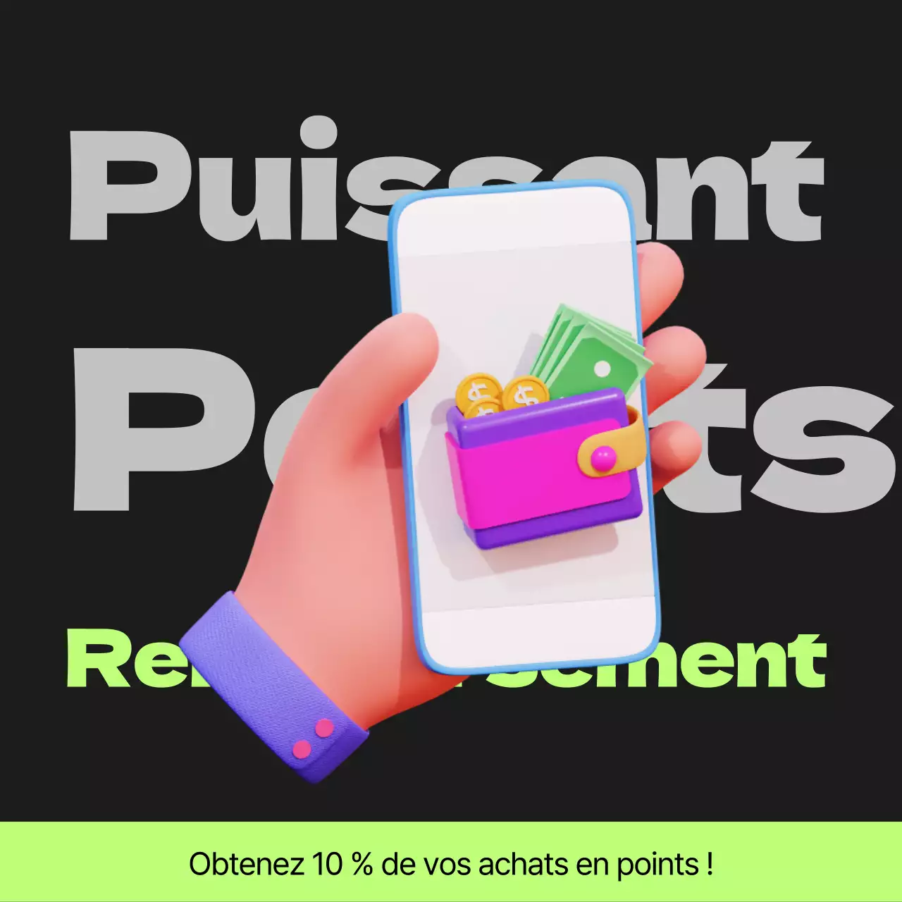 Poste de paiement des points Cyberpunk en noir et vert lime