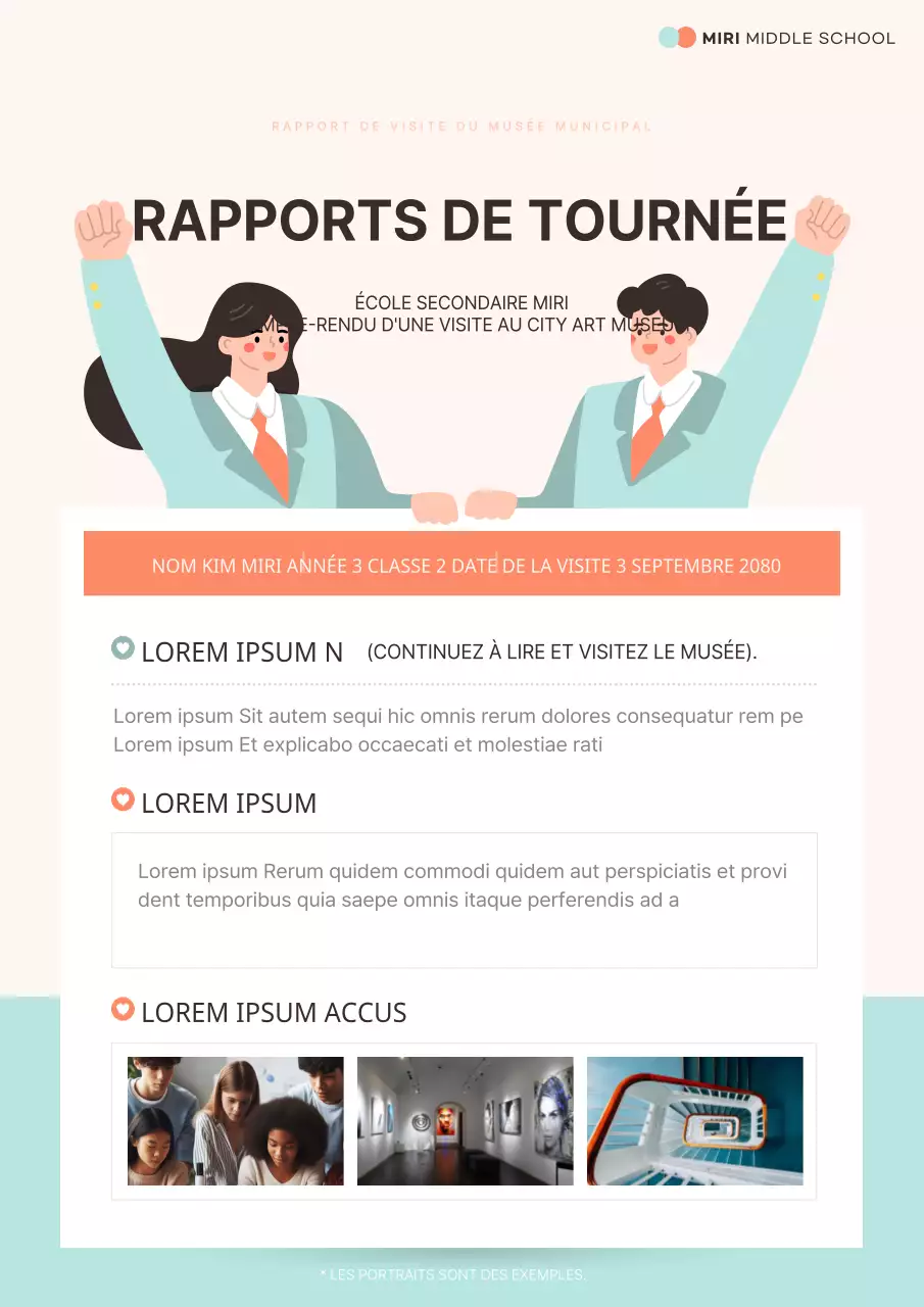 Rapports d'excursion tendance en menthe et orange