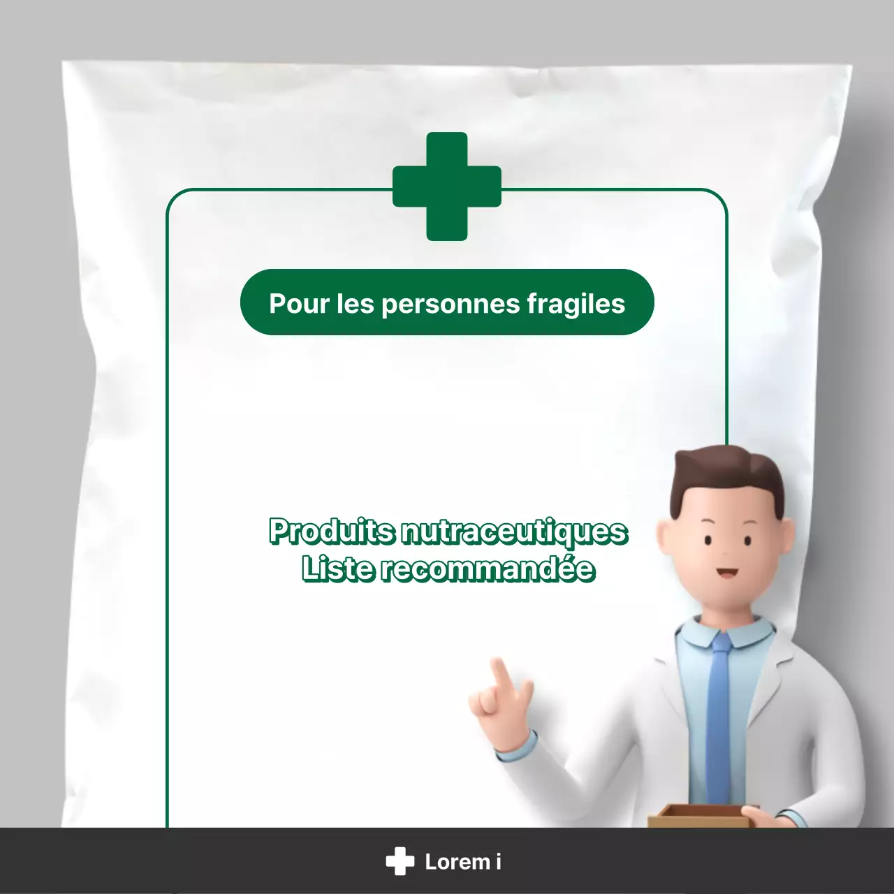 Informations nutritionnelles simples en blanc et vert