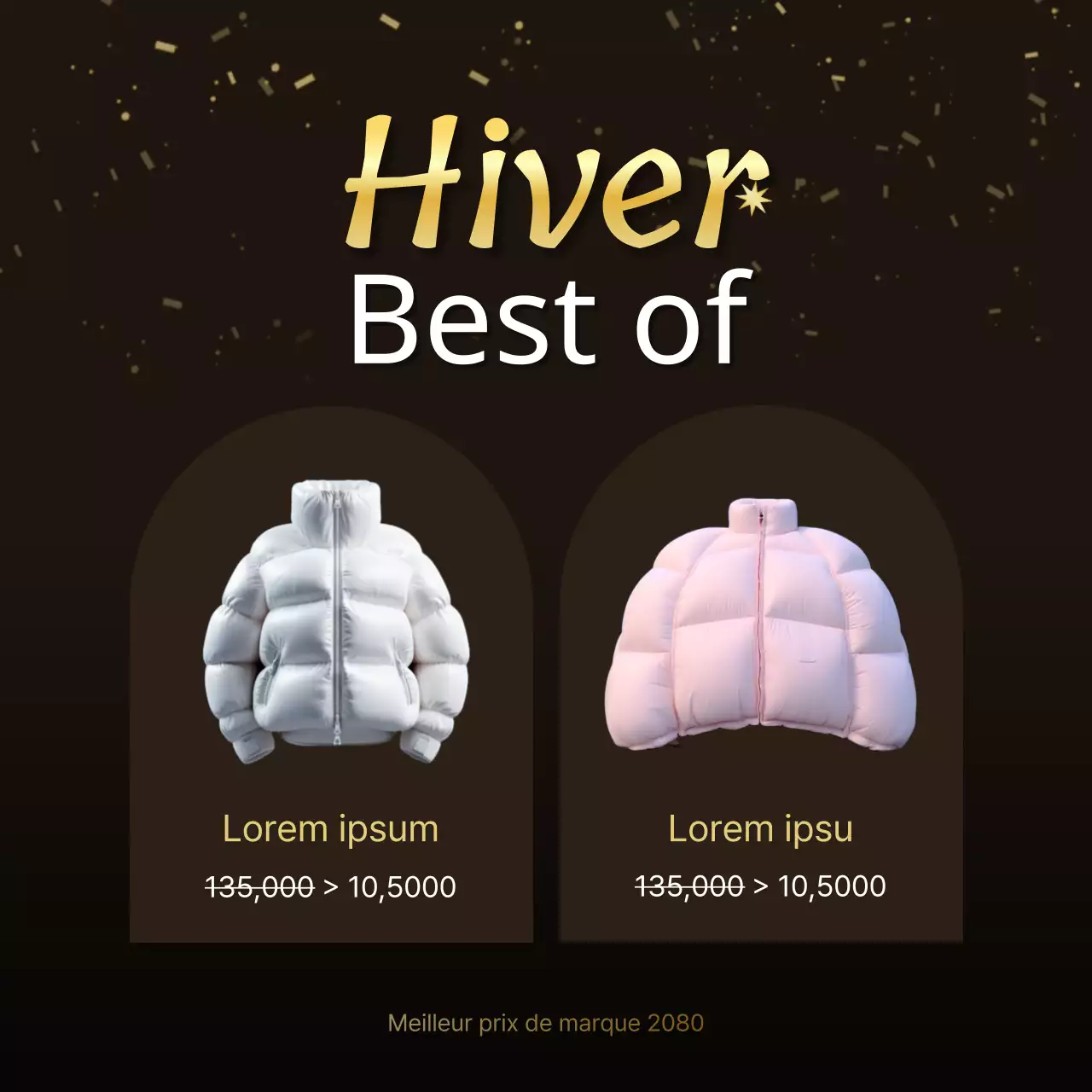 Annoncer une luxueuse cérémonie de remise des prix de fin d'année pour les marques, en marron et or