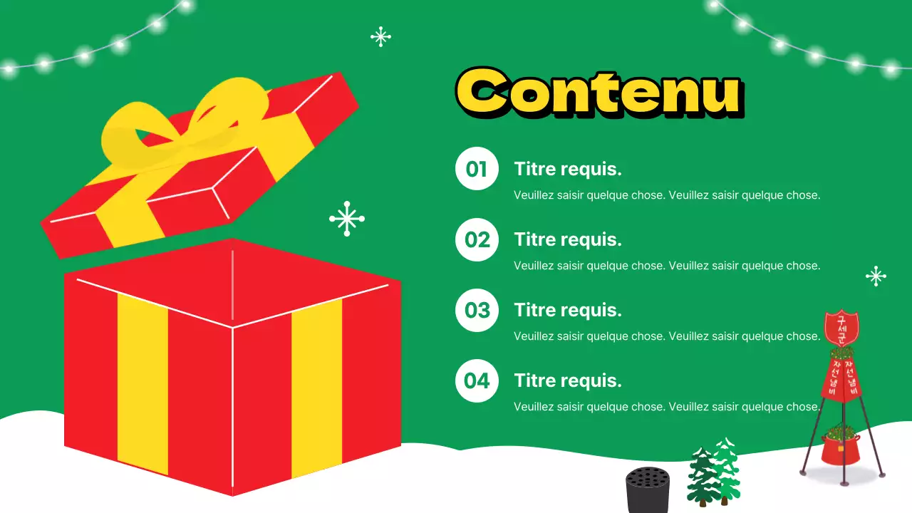 Matériel de formation des volontaires sur fond rouge, tendance hiver